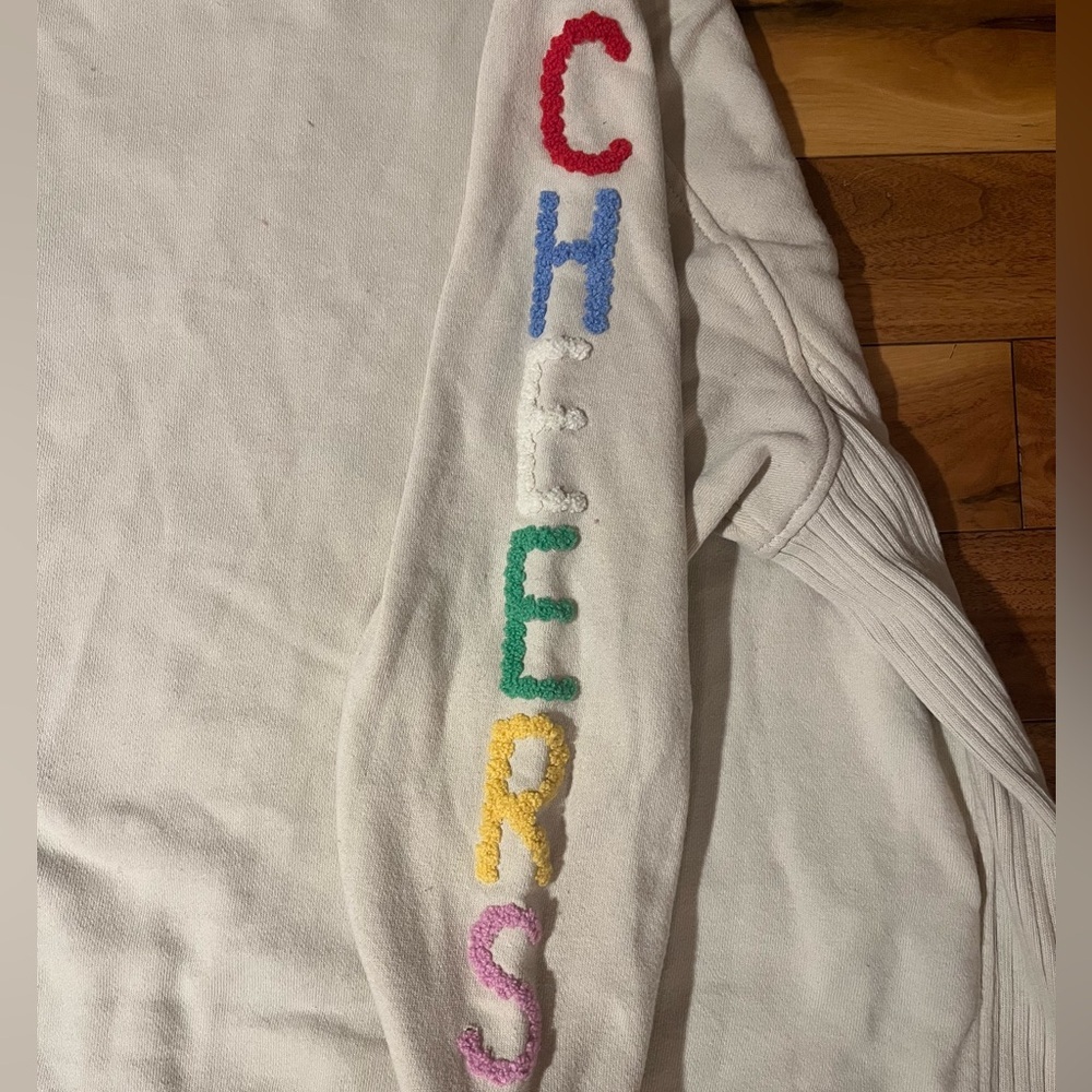Aerie Down To Earth Embroidered Cheers Rainbow Sweatshirt - Picture 7 of 8